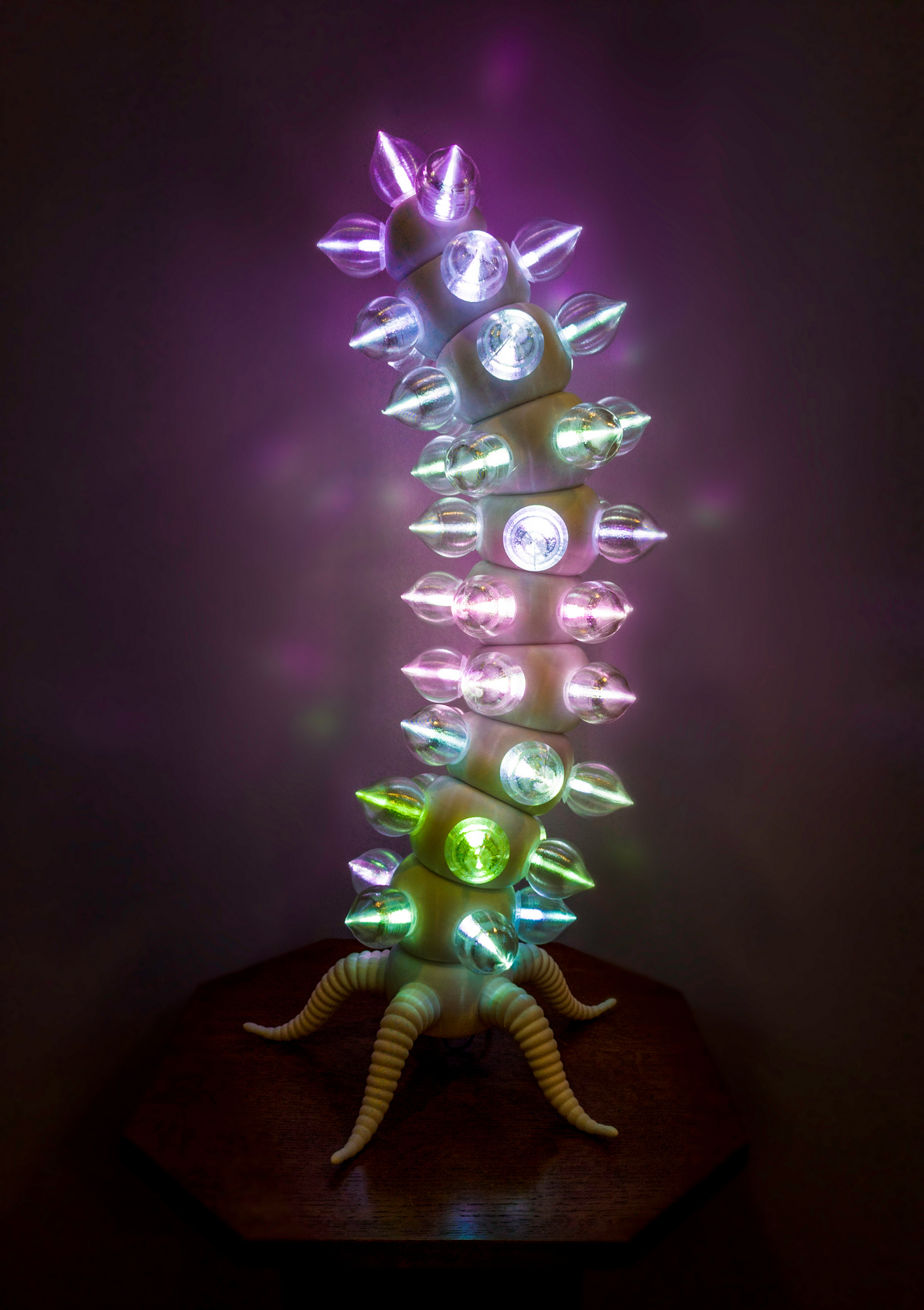 The Electric Fireworm in Lavender and Green Lights