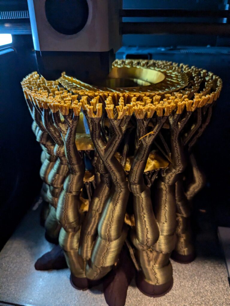 Forest Beacon Stump Being Printed on a 3D Printer